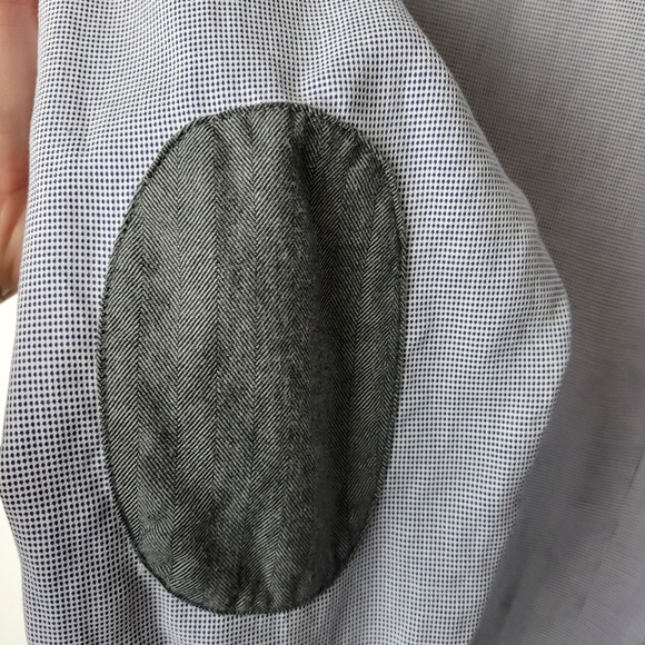 Scotch & Soda Blue Dot Button-Down Patch Elbow Shirt - Picture 8 of 12